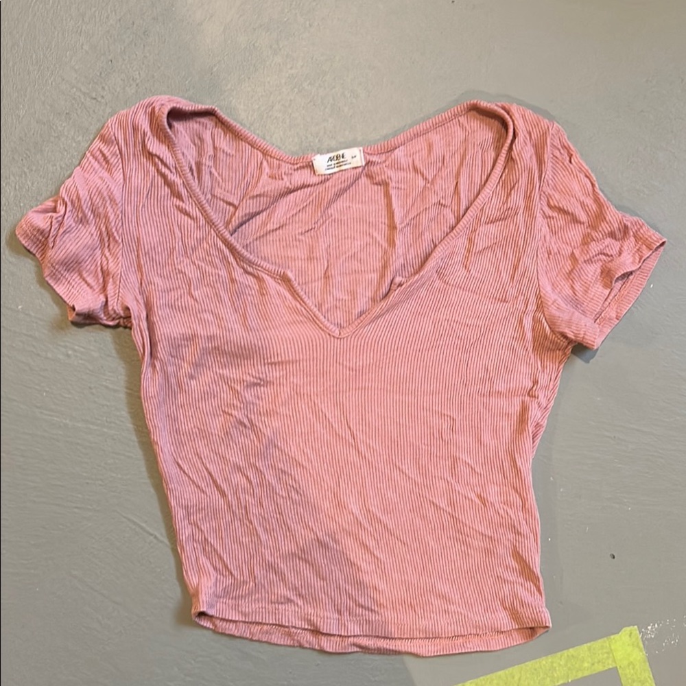 Pink Fitted Crop Blouse
